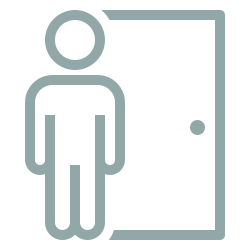Icon of person at door
